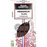 Tablette chocolat noir bio artisanal, Madagascar 72.5%. Alain CHARTIER